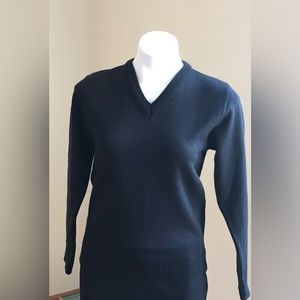 PSC School Wear Black Long Sleeves V Neck Size YL